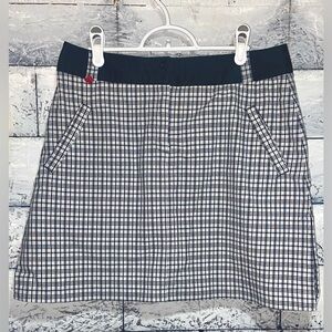 Sport Haley Checkered A-Line Skort Black/White 10 Built in Shorts Tennis/Golf